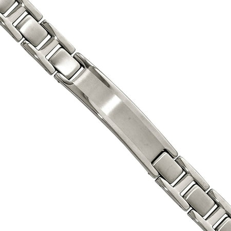 Primal Steel Stainless Steel Brushed and Polished ID Link Bracelet, 8.25