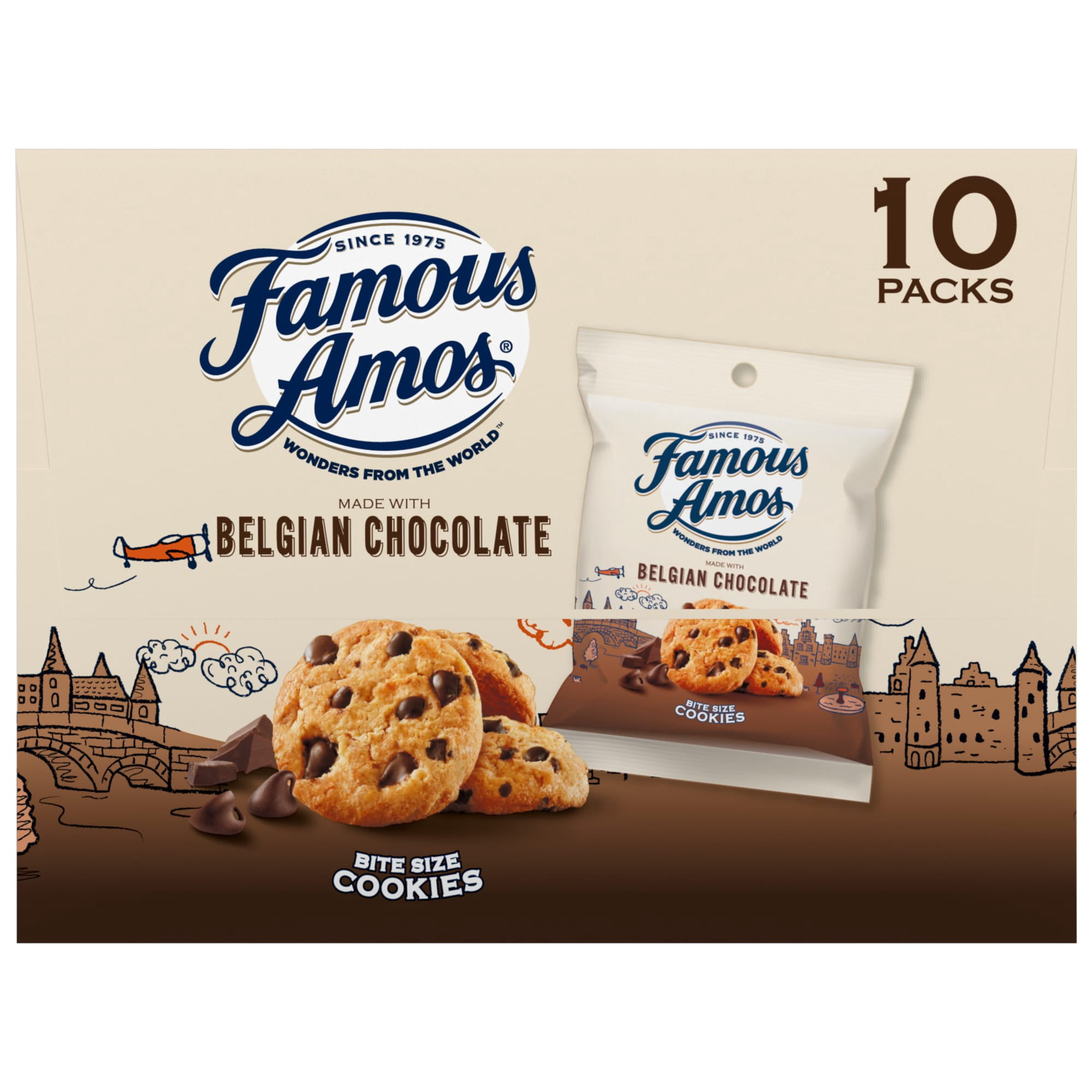 Famous Amos Belgian Chocolate Chip Cookies Multipack, 10 oz (10 Count)