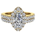 thumbnail image 4 of Marquise Cut Halo Diamond Wedding Ring Set 1.25 CT 14K Gold (F,VS1), 4 of 5