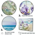 thumbnail image 3 of Designart "Beachside Beauty: Purple Irises II" Irises Floater Framed Canvas Art Print, 3 of 5