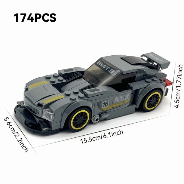 Juego de bloques de construcción de súper carreras, Kits de coches deportivos, Idea de coches de ciudad, entusiastas y adornos de juguetes para niños, regalo de cumpleaños y Navidad,No Box