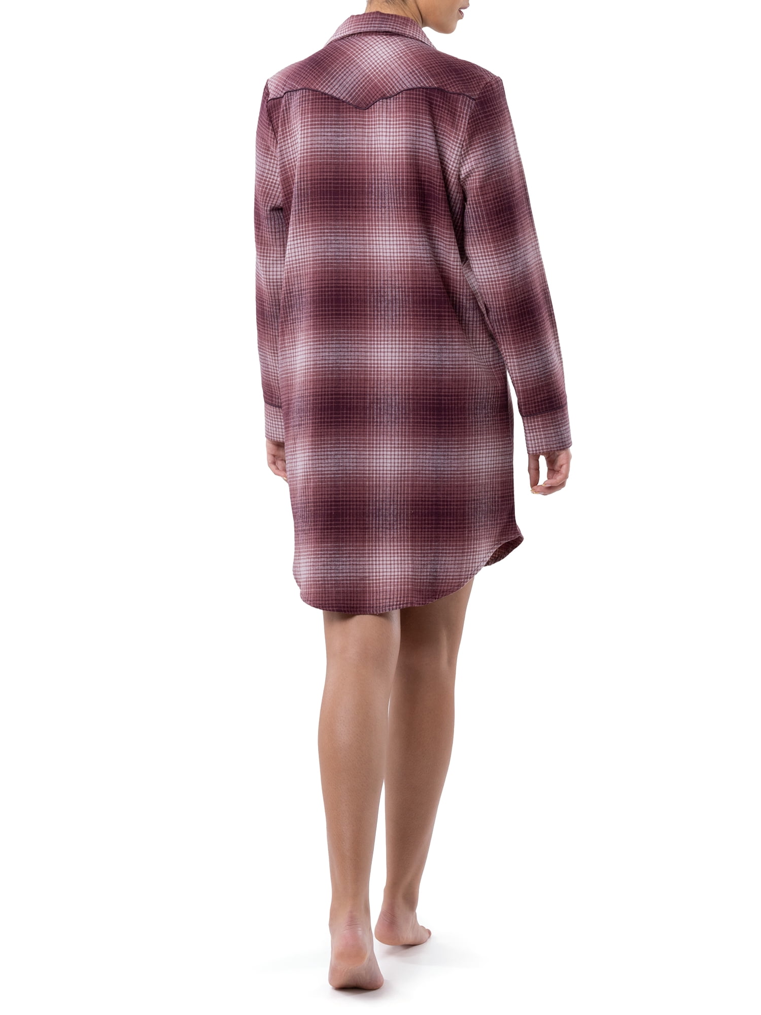 Wrangler Women's Long Sleeve Flannel Pajama Sleepshirt, Sizes S-4X
