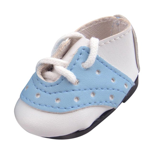 Zapatos de muñecas de niña Sunnimix cuero PU 14.5 pulgadas azul
