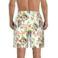 thumbnail image 3 of Naloa Birds And Flowers Men's Beach Shorts, Surfing shorts, Swim trunks, Quick Dry Swim Trunks for Surfing Beach Fun - Medium, 3 of 9