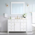 thumbnail image 2 of ANGELES HOME 48" Bathroom Vanity with Sink Top Combo Set, Freestanding Solid Wood Bathroom Makeup Cabinet W/ 1 Soft-Close Door and 6 Soft-Close Drawers, Carrara White Quartz Countertop (White), 2 of 10