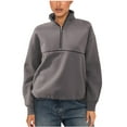 thumbnail image 2 of FRSASU Womens Sweatshirts Quarter Half Zip Pullover Fall Fashion Stand Collar Workout Hoodies Winter Clothes Coffee, 2 of 6