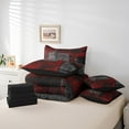 thumbnail image 5 of Erosebridal Grunge Ombre Comforter Red Black Grey Comforter Set Geometric Abstract Bedding Set 7 Piece Bed In A Bag King Size For Teen Modern Oil Painting Bed Set With Sheets,Pillow Covers, 5 of 5
