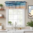 thumbnail image 2 of Abstract Ocean Valance Curtain Gradient Sea Wave Oil Painting Modern Window Valances Rod Pocket Short Curtains Window Treatments for Kitchen Bedroom Bathroom Laundry 60" x 14", 2 of 9