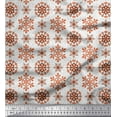thumbnail image 1 of Soimoi Poly Georgette Fabric Snow Flakes Floral Fabric Prints By Yard 52 Inch Wide, 1 of 5