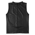thumbnail image 4 of Men Sexy Leather Tank Top, Shiny Soft Matte Leather, Plus Size S-7XL, Male Black Leather Vest, 4 of 6