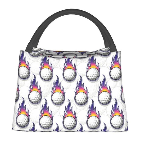 Fotbe Golf balls Bolsa Térmica Portátil con Estampado, Bolsa de Entrega de Alimentos Aislada, Bolsa Reutilizable de Gran Capacidad para Comidas y Supermercado
