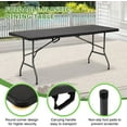 thumbnail image 6 of Bestoffice 6FT Folding Picnic Table for Outdoor with Carrying Handle,Ratten, 6 of 7