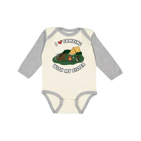 

Inktastic I Heart Camping With My Sister with Hedgehog and Porcupine Gift Baby Boy or Baby Girl Long Sleeve Bodysuit