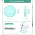 thumbnail image 2 of Compact Travel Mirror - 1x/10x Magnification, Handheld 2-Sided, Perfect for Purses & Handbags,Cyan, 2 of 8