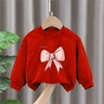 thumbnail image 2 of Wyobmus Graphic Sweatshirt for Little Girls Western Style Tie Dye Crewneck Pullover Baby Girls Bowknot Printed Long Sleeved Base Shirt Casual Top A-Red, 2 of 4