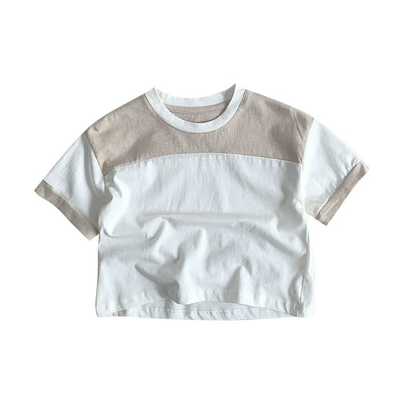 Ashirexll Girls T Shirts, Summer Shirts for Girls, 5-15 Years Summer Shirts for Girls Solid Color Loose and Casual Short Sleeve Round Neck Tops