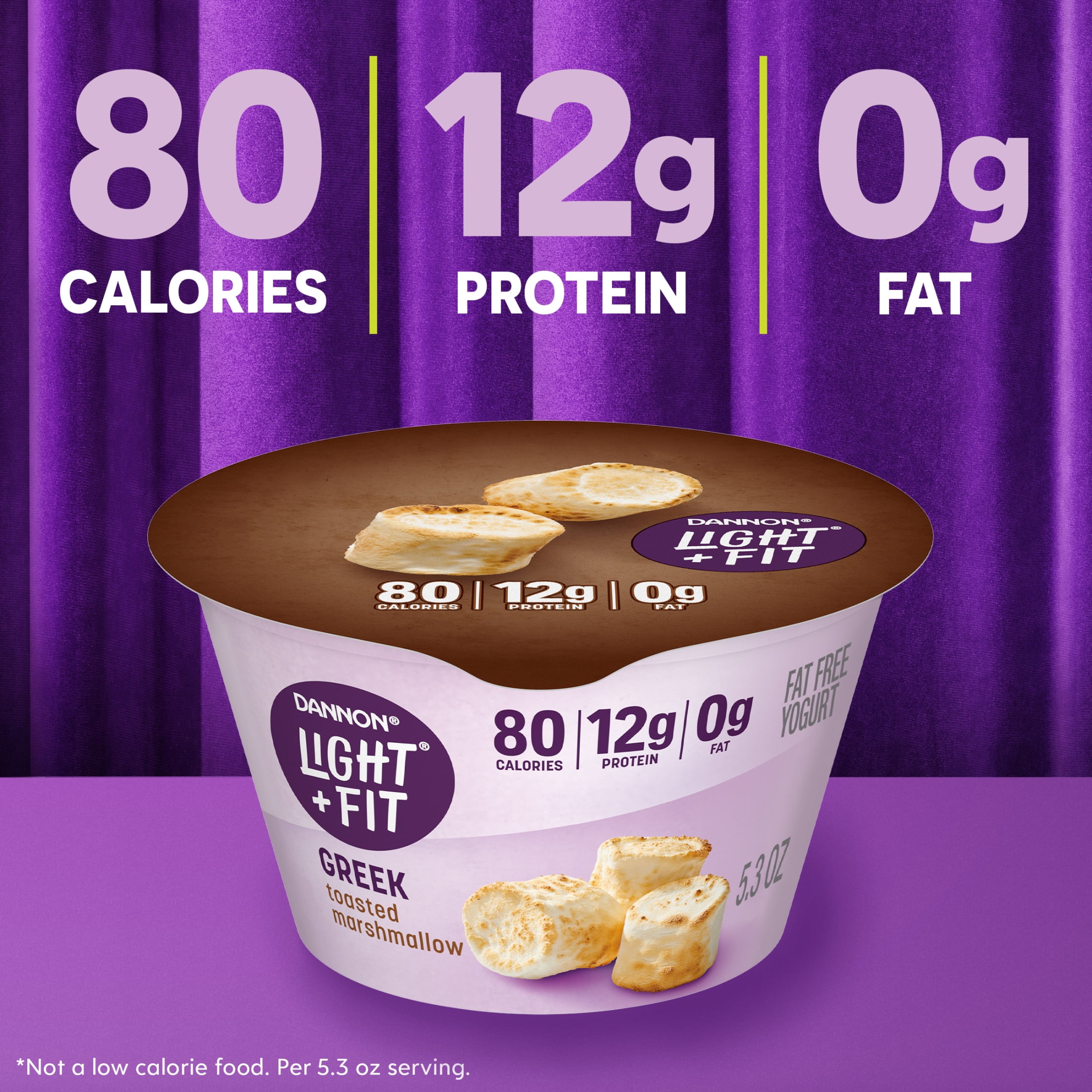 Light + Fit Toasted Marshmallow Greek Fat Free Yogurt Cup, 5.3 oz