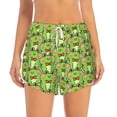 thumbnail image 4 of Lsque Cute Green Frog Printed Women's Running Shorts with Liner Pockets,Elastic Quick Dry Workout Athletic Gym Yoga Shorts,Womens High Waist Shorts-XX-Large, 4 of 9