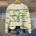 thumbnail image 4 of Felirenzacia Women’s St. Paddy’s Day Sweatshirt Shamrock Print Long Sleeve Cozy Casual Daily Top, Multicolor,2XL, 4 of 4