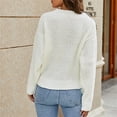 thumbnail image 4 of Timegard Hauts à Manches Longues pour Femmes Col en V Pull-Over Couleur Unie Mode Automne Blouse Décontractée Ample, 4 of 4