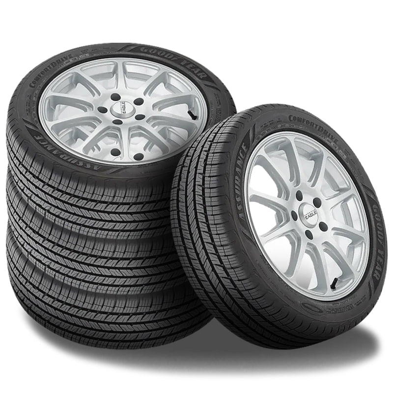 Set of 4 Goodyear Assurance Comfortdrive 225/60R17 99H All Season Tires 60K  MI Warranty 