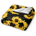 thumbnail image 4 of Sunflowers Black Tropical Flower Daisy Throw Blanket Ultra Soft Warm All Season Cute Floral Sunflower Decorative Fleece Blankets for Bed Chair Car Sofa Couch Bedroom 50"X60", 4 of 6