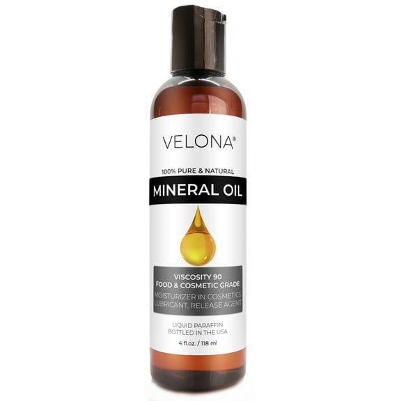 Velona Food Grade Mineral Oil 90 Viscosity NF USP Grade - 4 oz | for Cutting Boards, Countertops and Butcher Blocks, Stainless Steel, Knife, Tool, Machine, and Equipment | Made in the USA