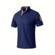 thumbnail image 4 of Mens Manga Corta Botón Abajo Camisas con Bolsillo, Color Sólido Botón de Cuello de Pie Blusa para el Ocio Y Casual, 4 of 9
