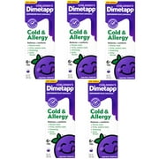 5 Pack - Children’s Dimetapp® Cold & Allergy Liquid – Grape Flavor, Alcohol-Free, 8 fl oz