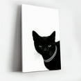 thumbnail image 2 of Elegant Black Cat With Diamond Collar Canvas Wall Art  Minimalist Luxury D&eacute;cor, 2 of 10