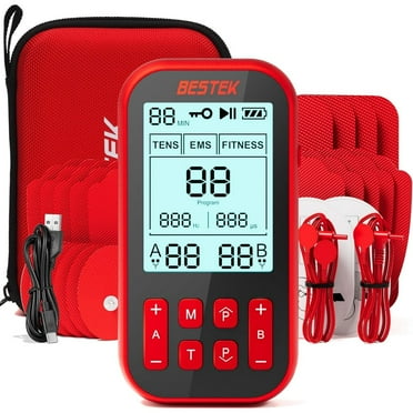 3-in-1 TENS Unit Muscle Stimulator EMS Dual Channel with 20 Reusable Electrode Pads 60 Pain Relief Programs 20 Intensities for Back Neck Pain Muscle Therapy Pulse Massager