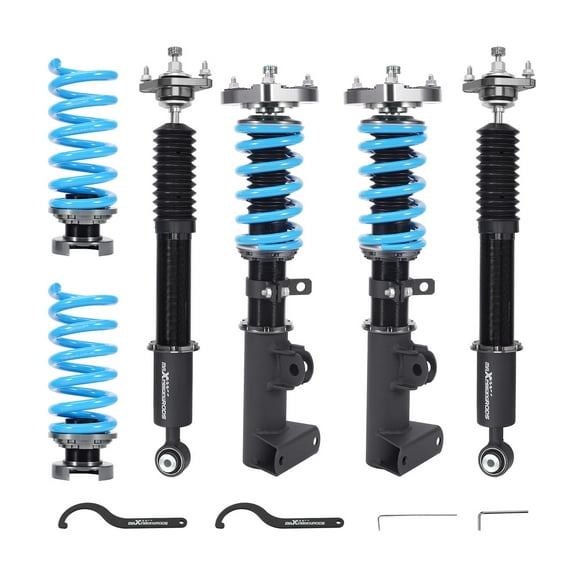 maXpeedingrods Coilover for Mercedes-Benz C-Class RWD (W204) 2008-2014, 24 Levels Damper Adjustable Coilovers Suspension Kit Strut, Height Adjustable T6 Upgraded Lowering Kits Blue