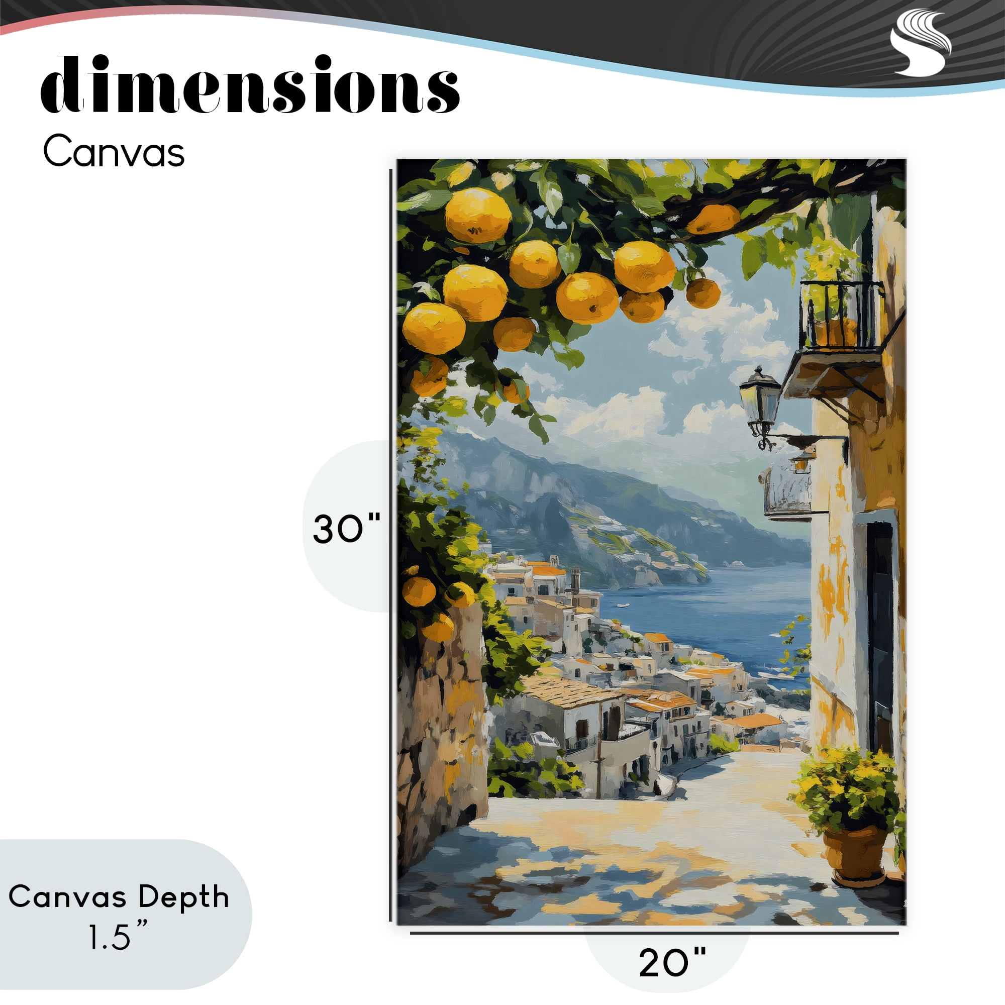Stupell Industries Lemon Tree Overlooking Coast Canvas Wall Art, design by Creative Studio