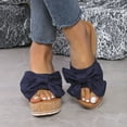 thumbnail image 1 of Mefallenssiah Women'S Summer One-Line Platform Bow Platform Muffin Leopard Print Sandals, 1 of 8