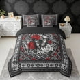 thumbnail image 2 of Erosebridal Chic Butterfly Twin Bedding Sets, Bohemian Aztec Mandala Bedding Comforter Set, Black Gray Red, Black Reversible 7 Pieces, 2 of 6