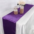 thumbnail image 2 of 30 * 275cm Plain Place Satin Damask Wedding Party Table Runner Decors-purple, 2 of 2