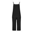 thumbnail image 4 of Bosfbaoi Two Piece Sets for Women Relaxed Fit Casual Outfit Set Adjustable Spaghetti Strap Cami Tops Wide Leg Cropped Pants Pajama Set, 4 of 8