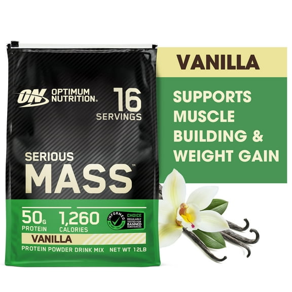 Optimum Nutrition Serious Mass Vanilla Weight Gain Protein Powder | 12 lbs