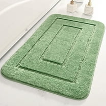 JeashCHAT Bathroom Rug Super Soft and Absorbent Non Slip Microfiber Bath Mat 16x24 inch Rectangular Carpet for Bathroom Shower Floor, Green