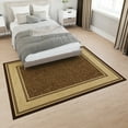 thumbnail image 2 of Ottomanson Border Area Rug 5' x 6'6" - Non Slip Low Pile Carpet, Brown, 2 of 8