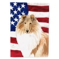 thumbnail image 1 of Carolines Treasures CK1719GF Patriotic USA Rough Collie Garden Size Flag, 1 of 3