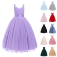 thumbnail image 4 of Ticikt Girls Tulle Party Dress, Toddler/Little/Big Kids Sleeveless V-Neck Princess Gown for Wedding Birthday Pageant,Light Pink, 4 of 4