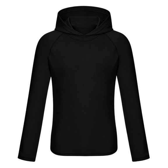 Hiijoy Boys Sun Protection Hoodie Raglan Long Sleeve Hooded Sweatshirt Solid Color Hoodie