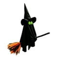 thumbnail image 2 of Halloween Decorations Light-Up Hanging Witch Ghost on Broom for Yard Outdoor Decor, Spooky Floating Ghost on Broom with Magic Broomstick, Horror Prop for Porch Party & Tree Display, 27.6x31.5 Inch, 2 of 6