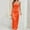 Orange, variante sur Pisexur Robe à Manches Courtes à Col en V pour Femme, Décontractée, Couleur Unie, Poitrine Enveloppée, Dos Élastique, Robe en Satin pour Femme, Robe
