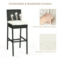 thumbnail image 4 of Gymax 7PCS Rattan Wicker Bar Set Patio Dining Furniture w/ Wood Table Top 6 Stools, 4 of 10
