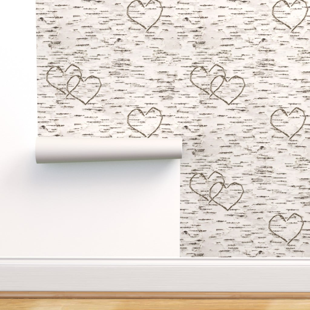 Removable Water-Activated Wallpaper Rustic Love Woodland Neutral Nursery Woods 