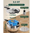thumbnail image 4 of WantJoin 8.5QT Stainless Steel Pressure Cooker with Spring Valve Safeguard Devices, Induction & Gas Cooker Compatible, 4 of 6