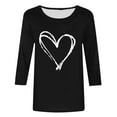 thumbnail image 4 of Goodtrade8 Womens Plus Size Tops 3/4 Sleeve Spring Pullover Valentine Crew Neck Holiday Graphic Summer Trendy T-Shirts for Women Cute, 4 of 5