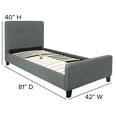 thumbnail image 5 of Flash Furniture Tribeca Twin Size Tufted Upholstered Platform Bed in Dark Gray Fabric with 10 Inch CertiPUR-US Certified Pocket Spring Mattress, 5 of 10